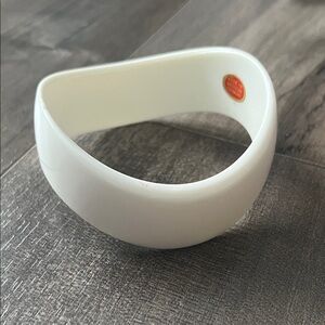 Vintage West Germany White Lucite Bangle Bracelet Mod Sculptural Acrylic